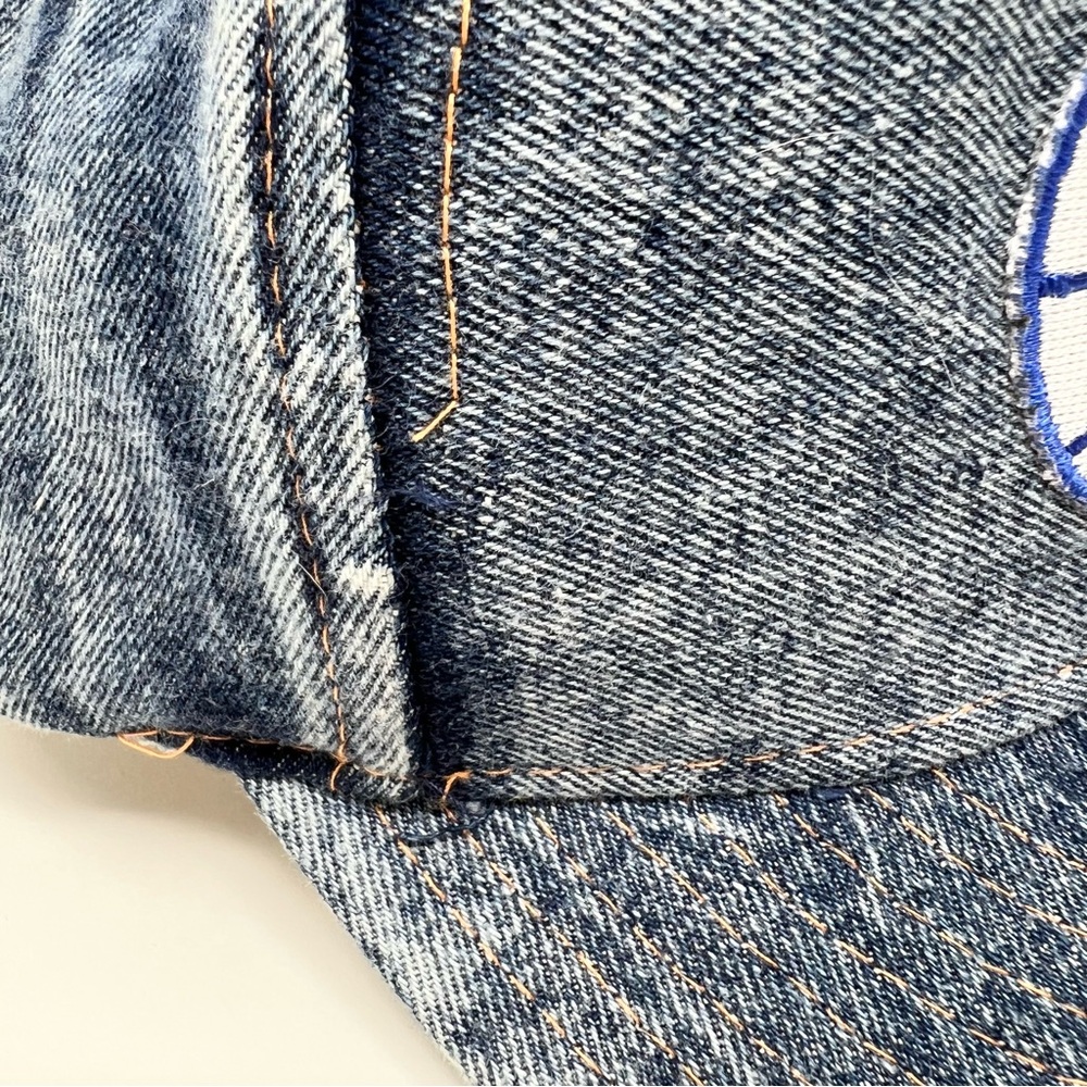 Vintage NBA Philadelphia Sixers Snapback Hat 90s Denim 76ers Basketball - Picture 5 of 11